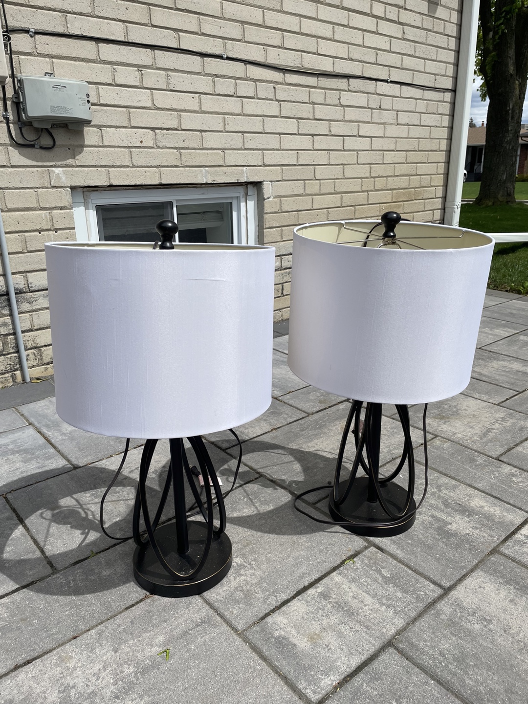 2 Modern Table Lamp with White Shade