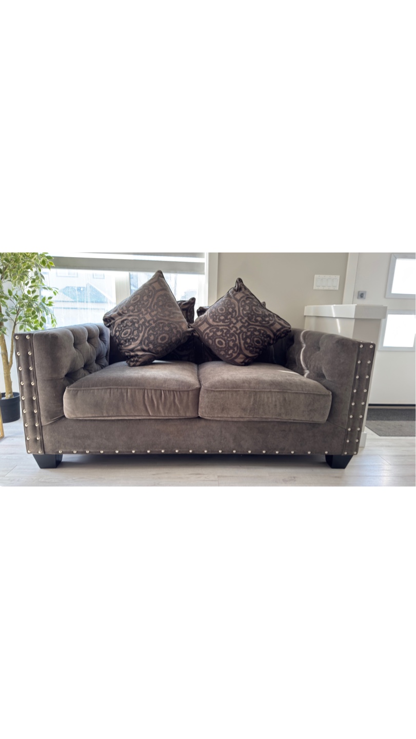 Cindy Crawford Calista Microfiber Sofa with Loveseat