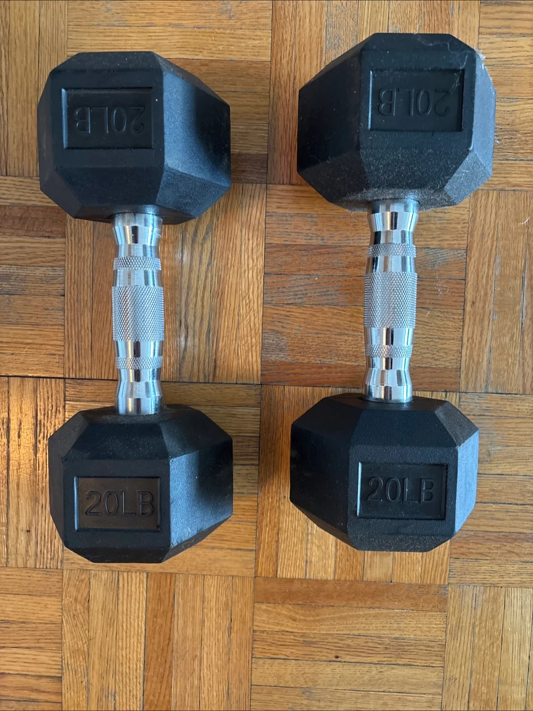 Pair of 20lb Hex Dumbbells thumbnail