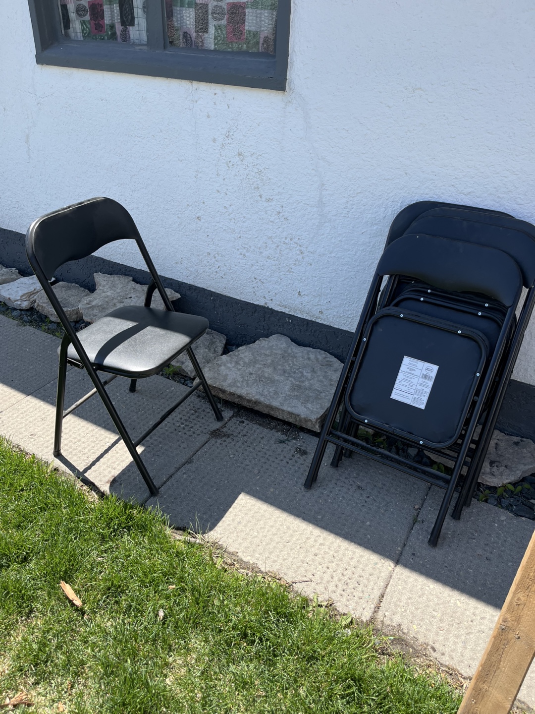 Black Folding Chairs - Set of 5