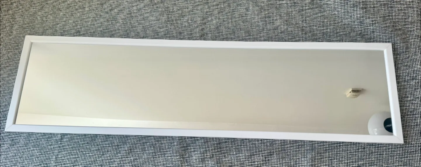 Long White Framed Mirror thumbnail