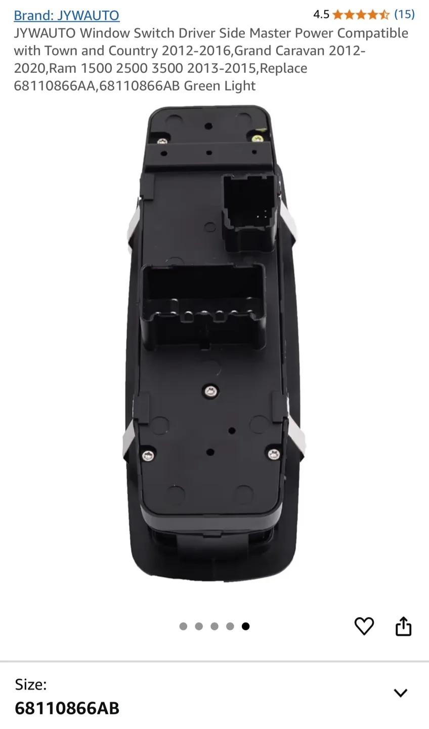 JYWAUTO Driver Side Master Power Window Switch 68110866AB image indicator(3)