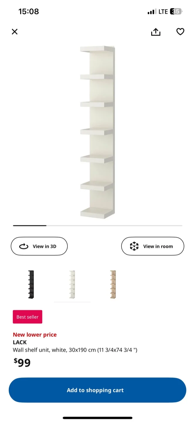 IKEA LACK Wall Shelf Unit - White thumbnail