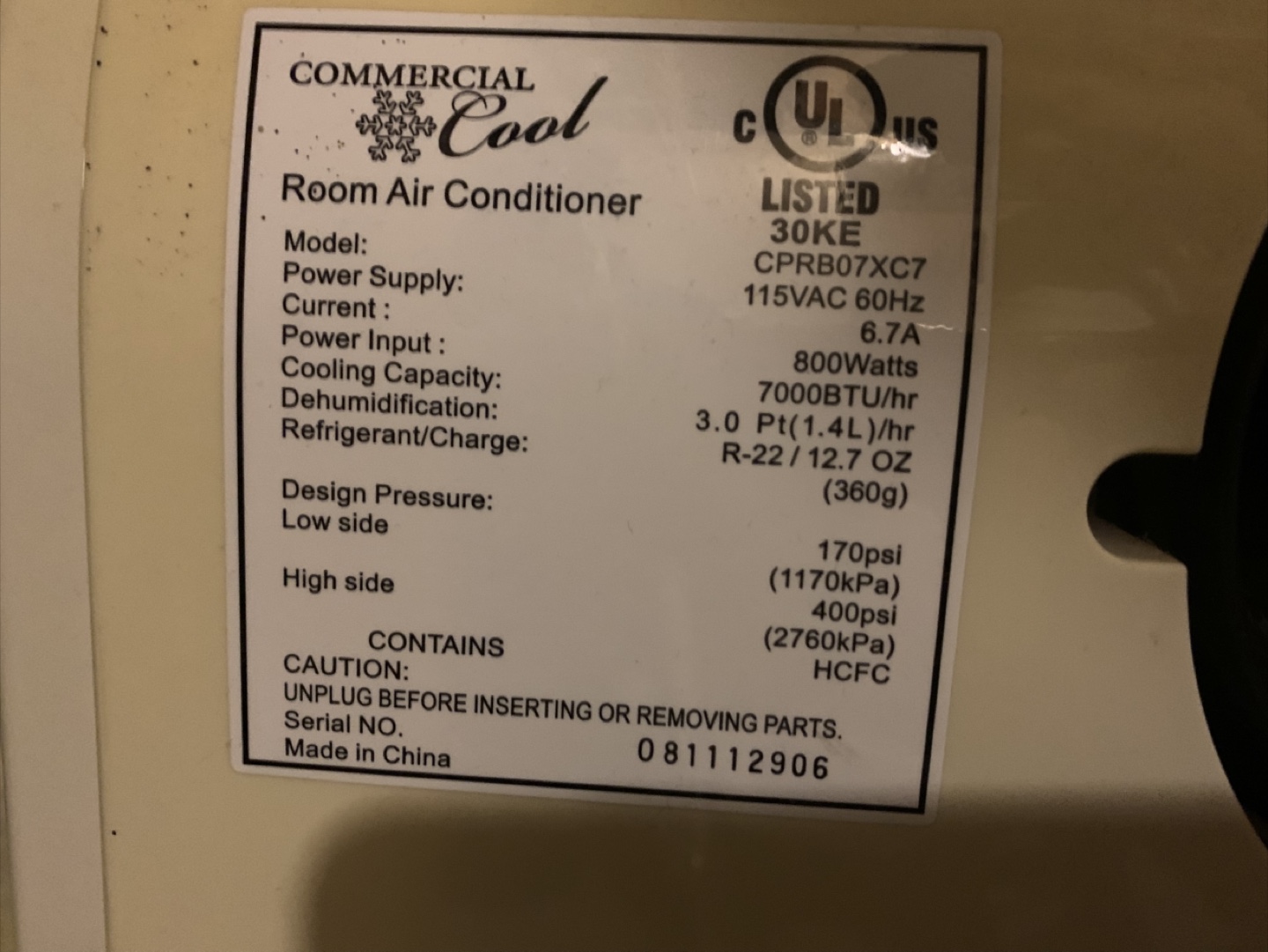 Commercial Cool 7000 BTU Portable Air Conditioner - photo 5