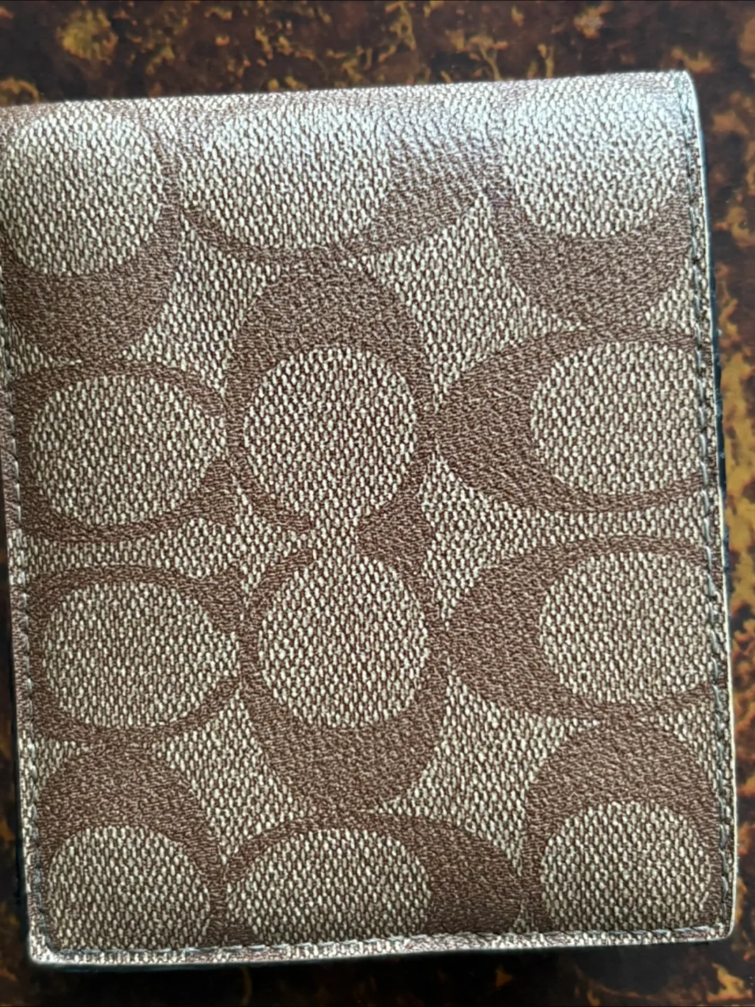 Coach ID Billfold Wallet - Brown Signature PVC Canvas image indicator(3)