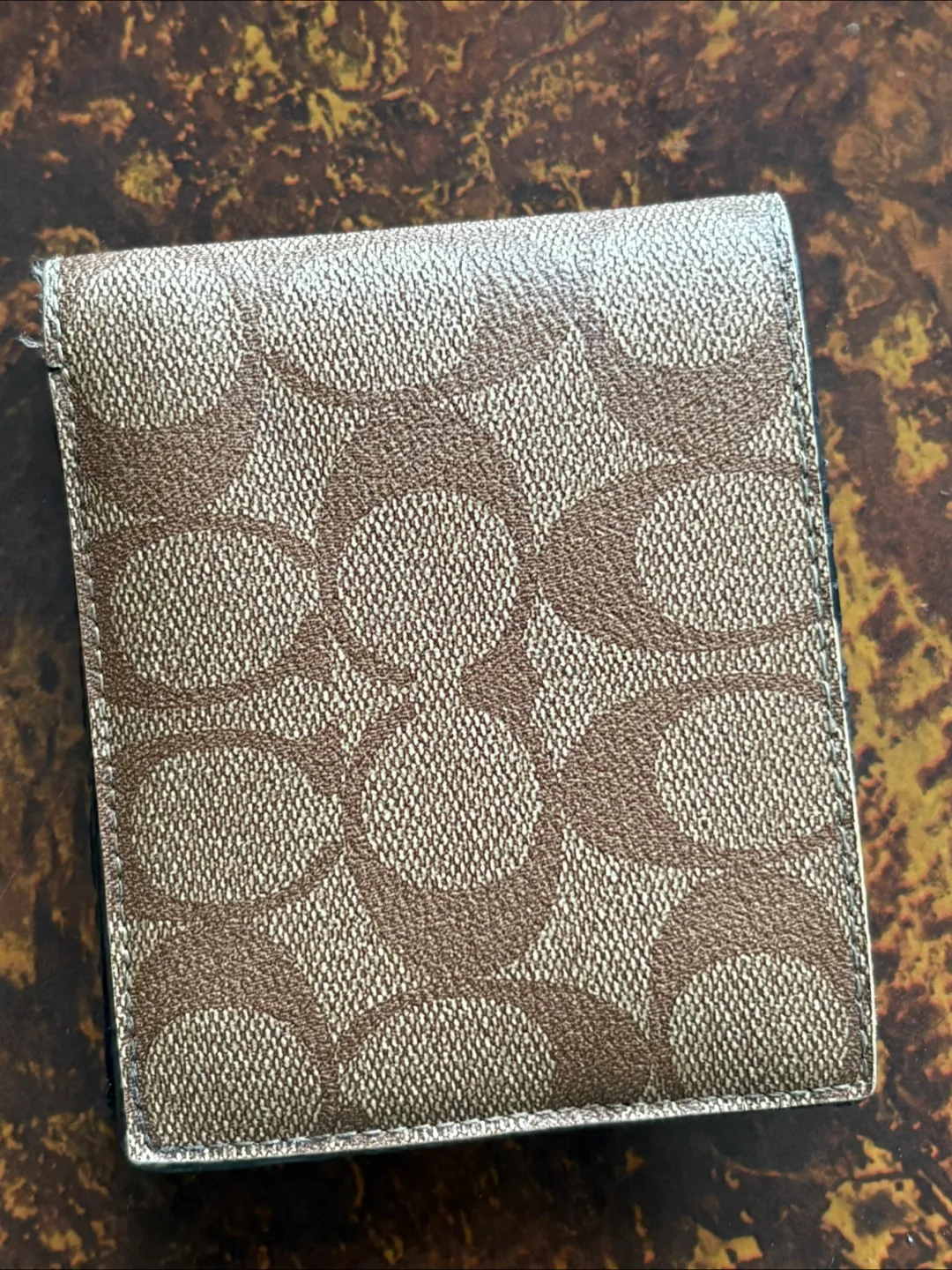 Coach ID Billfold Wallet - Brown Signature PVC Canvas image indicator(2)