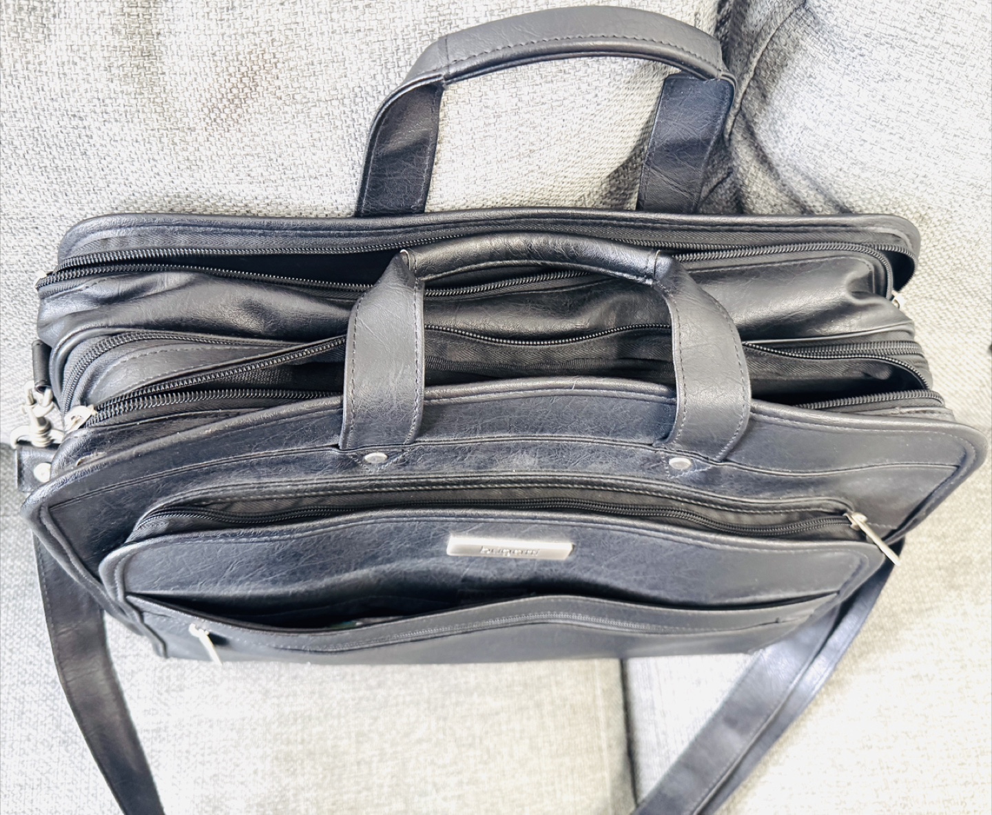Bugatti Black Leather Briefcase - photo 3