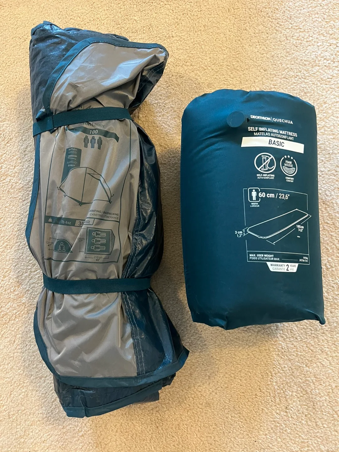 Quechua Camping Tent for 3 & Self-Inflating Mattress thumbnail