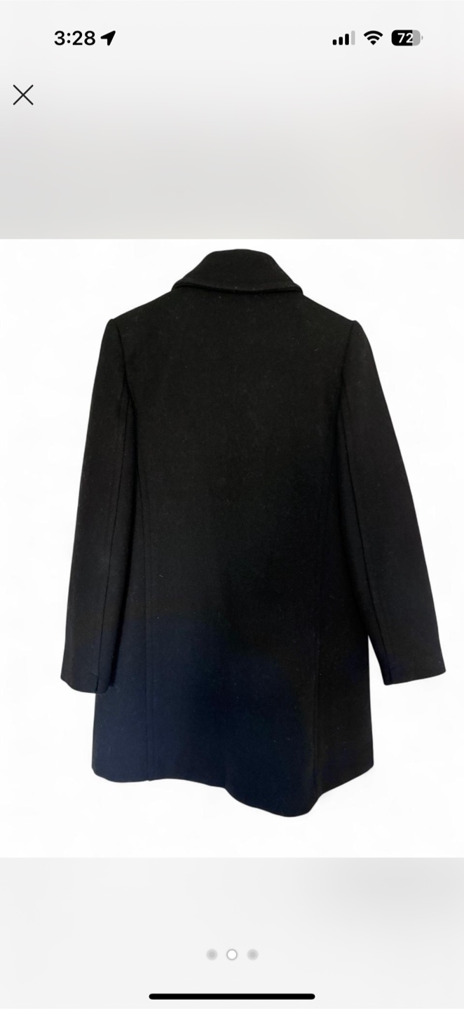 Black Wool Blend Peacoat - Size M - photo 2