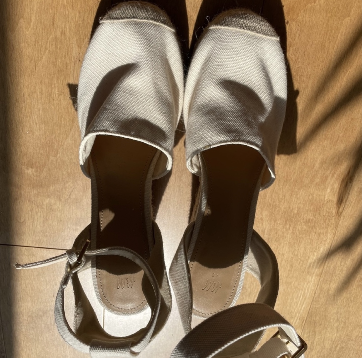 Cream-coloured Espadrille Wedge Sandals - photo 2