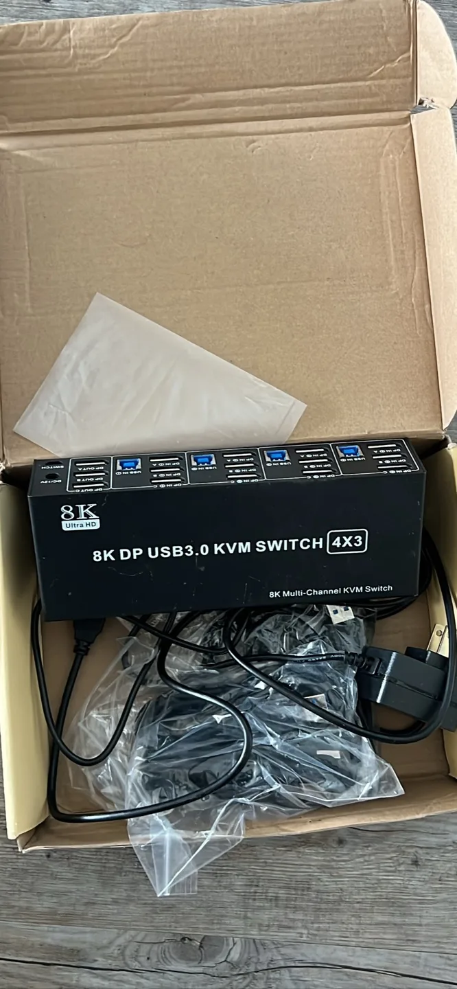 8K DP USB3.0 KVM Switch 4x3 - Multi-Channel thumbnail