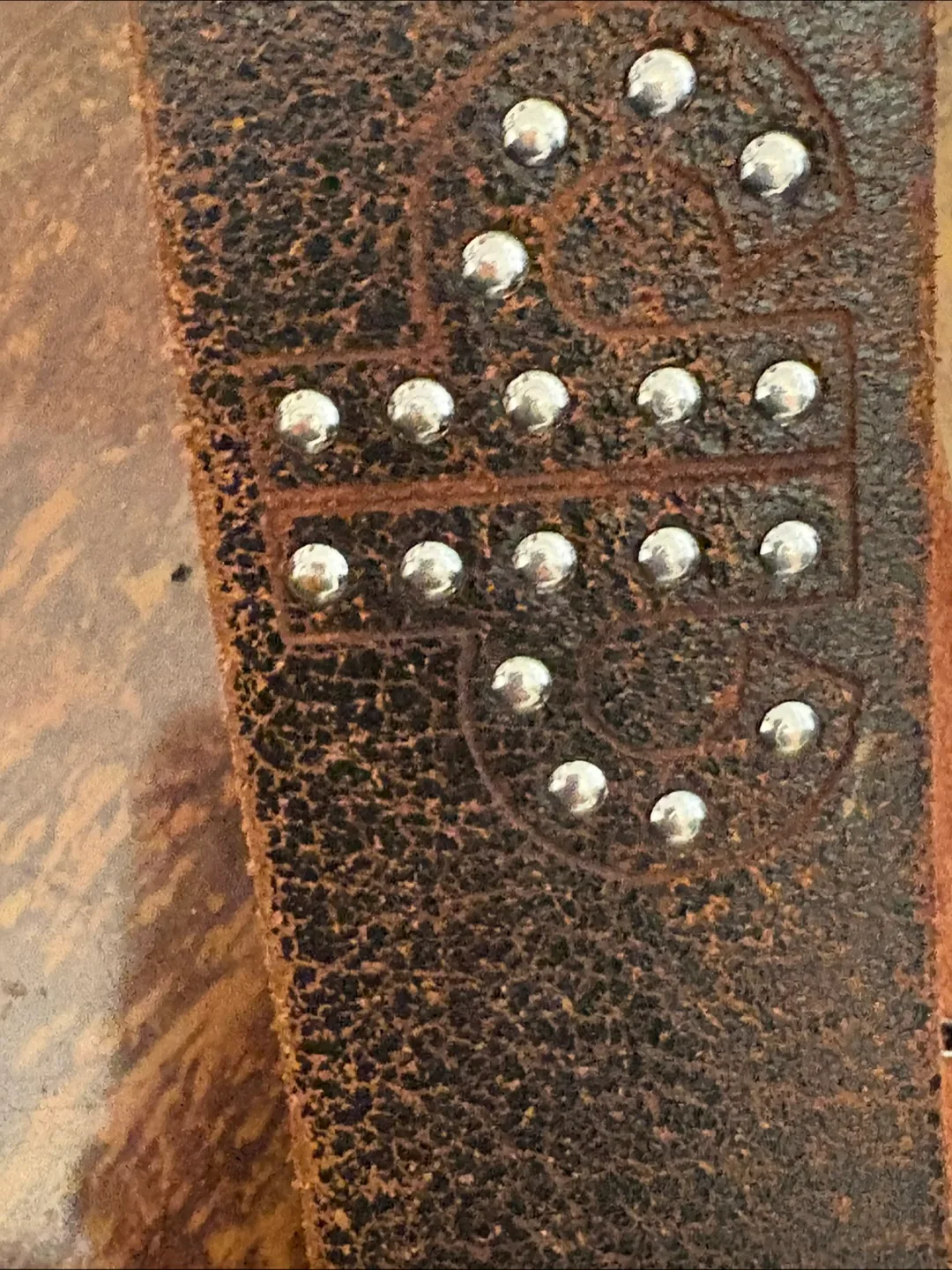 Vintage Pelle Pelle Brown Leather Belt with Metal Studs image indicator(3)