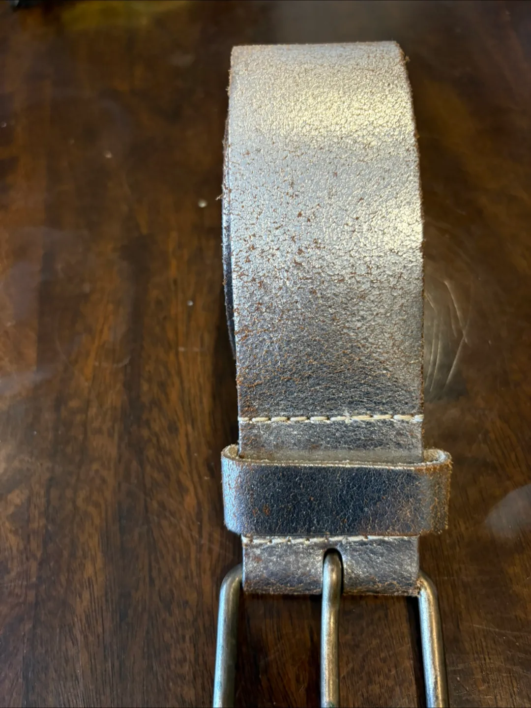 Vintage Red Label Industries Silver Leather Belt image indicator(4)