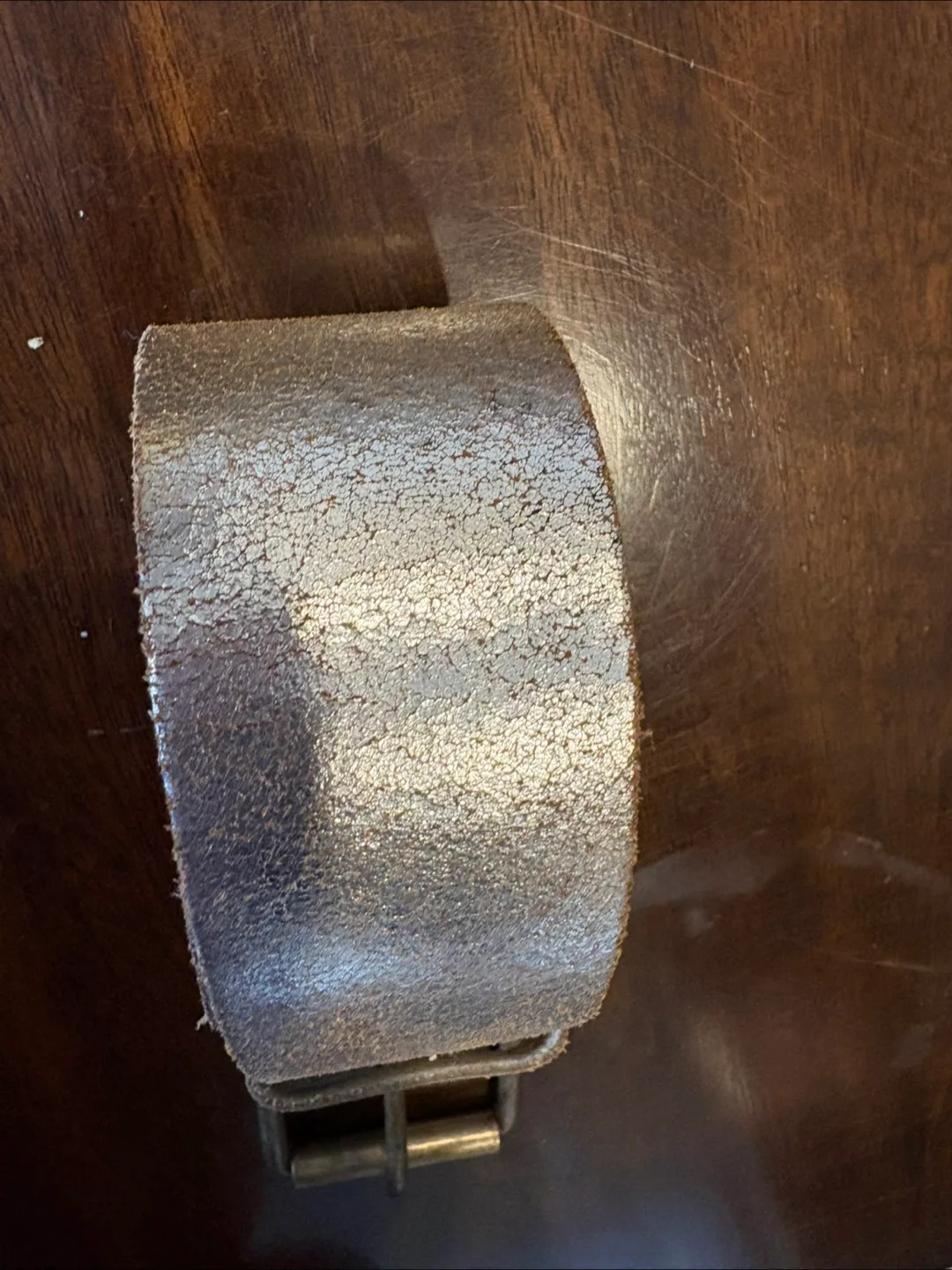 Vintage Red Label Industries Silver Leather Belt image indicator(3)