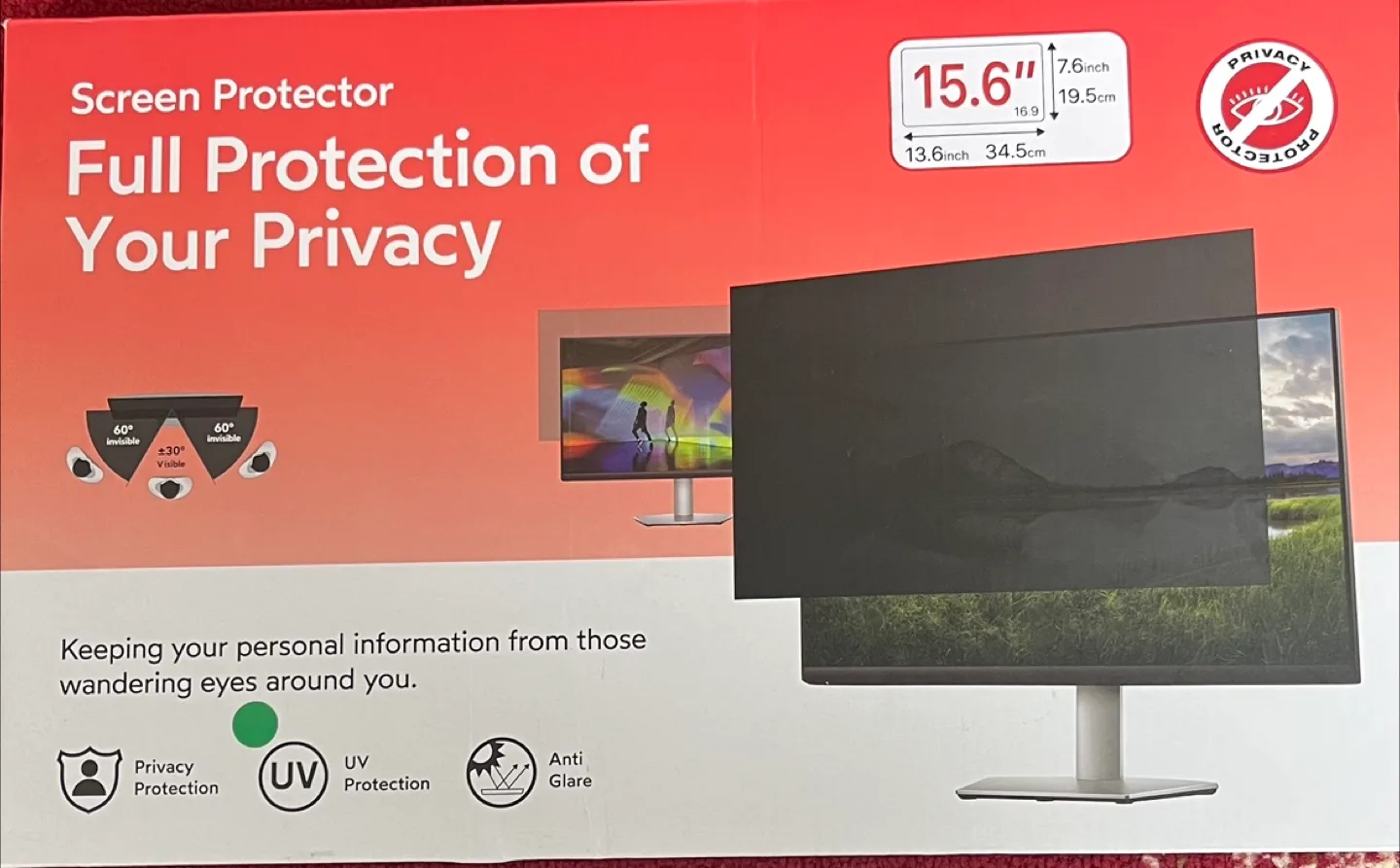 15.6 inch Privacy Screen Protector - Anti-Glare, UV Protection thumbnail