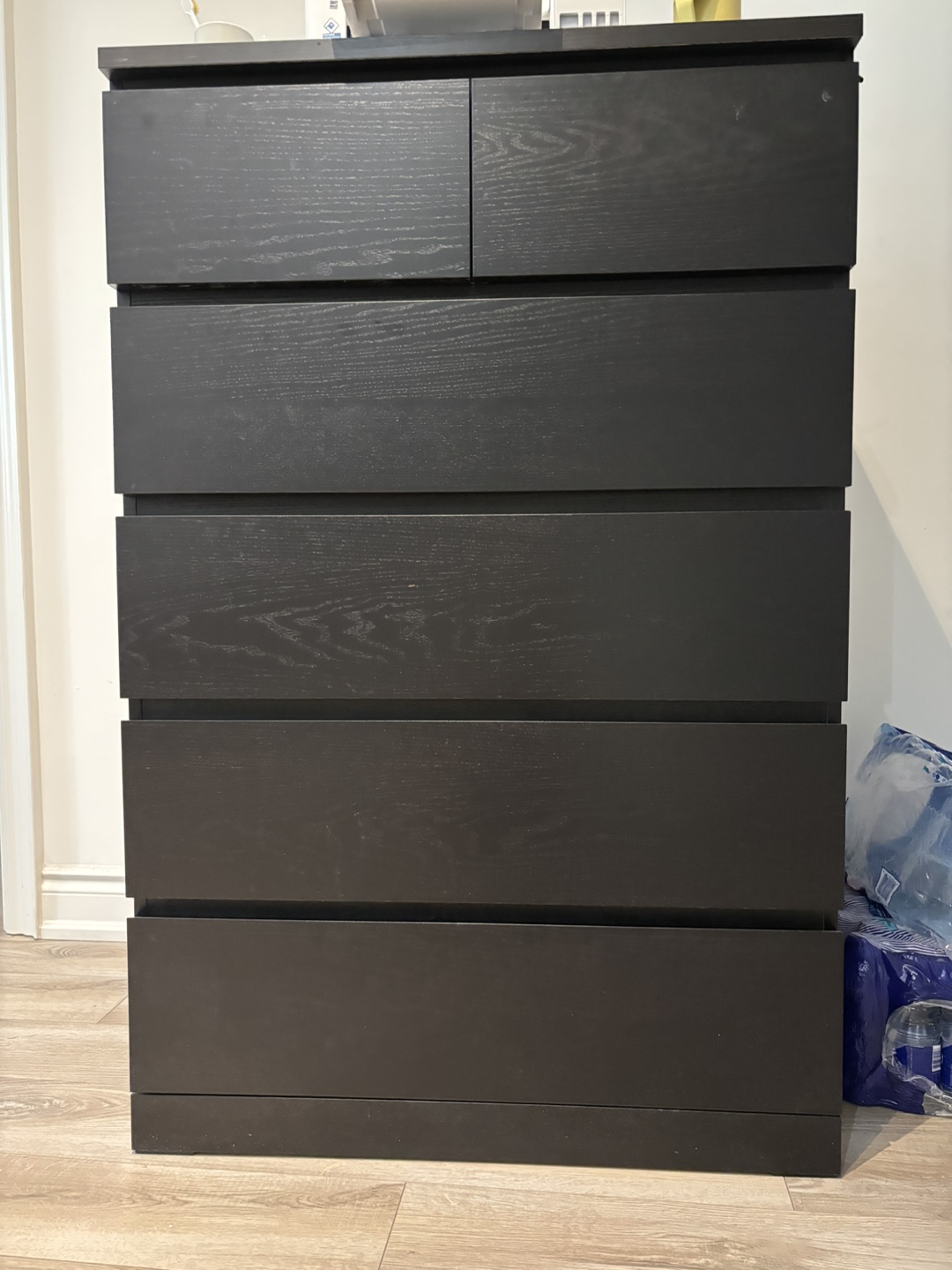 IKEA MALM 6-Drawer Chest - Black-Brown