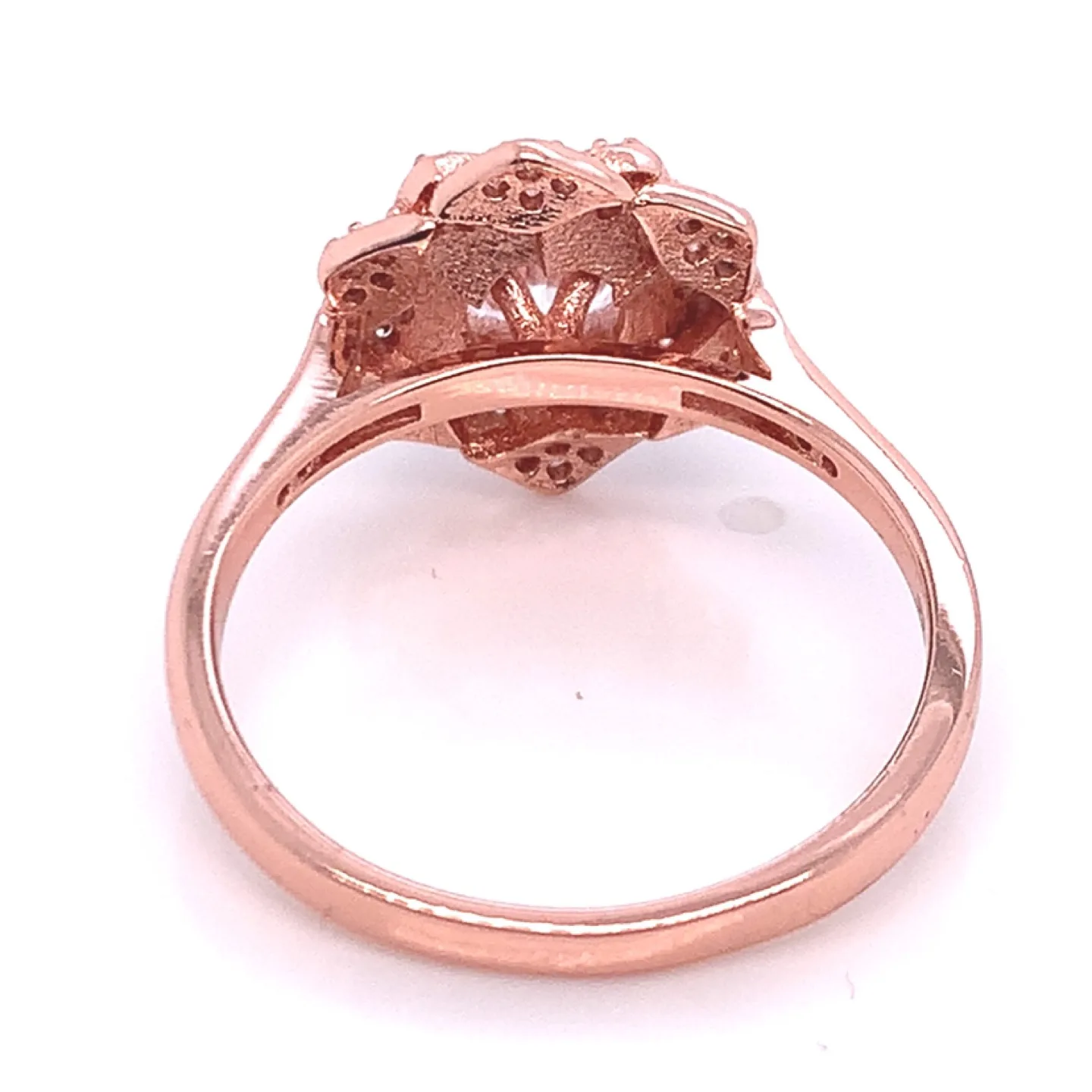 Rose Gold CZ Flower Ring, Size 8.75 image indicator(4)