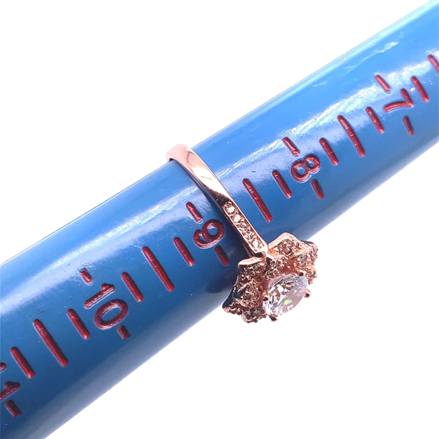 Rose Gold CZ Flower Ring, Size 8.75 image indicator(2)