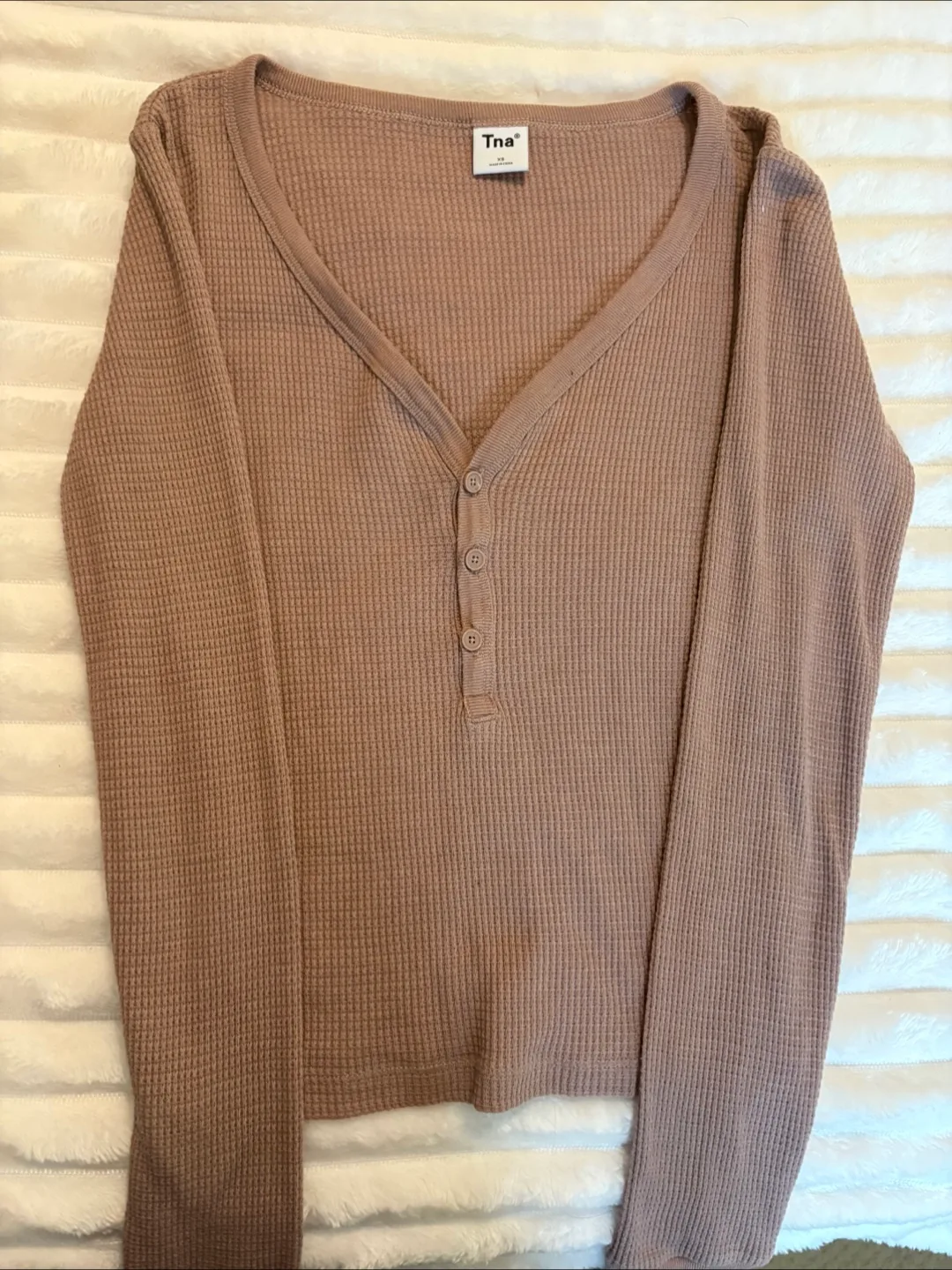 TNA Long Sleeve Waffle Knit Tops (Various Colours) thumbnail