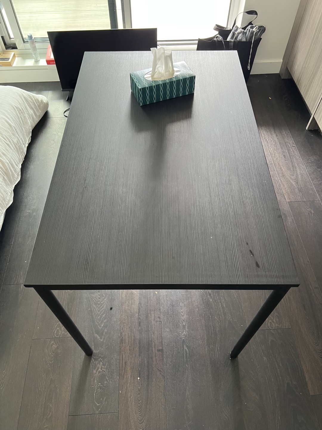 IKEA Black Rectangular Table - photo 2