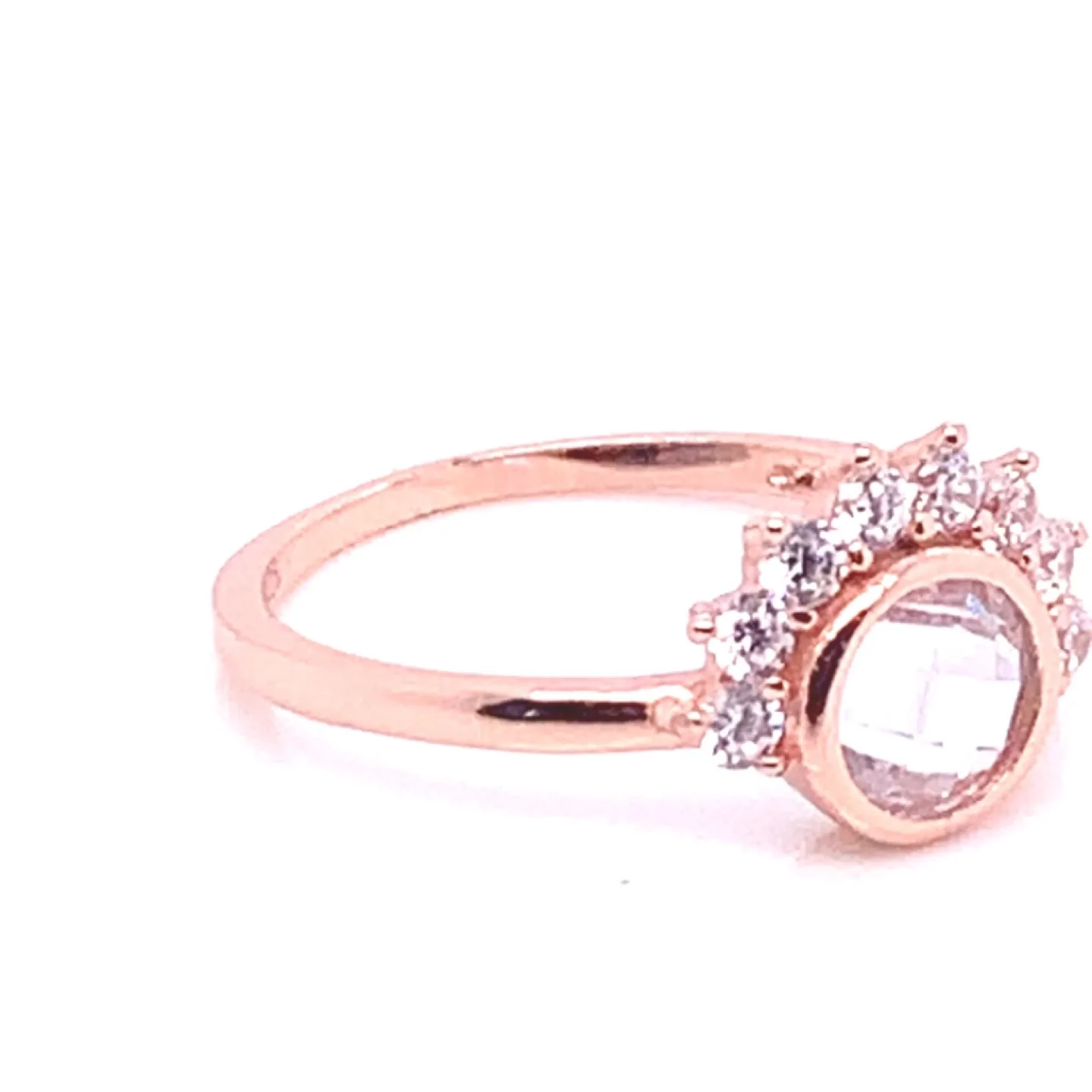 Rose Gold Ring with Clear Cubic Zirconia image indicator(7)