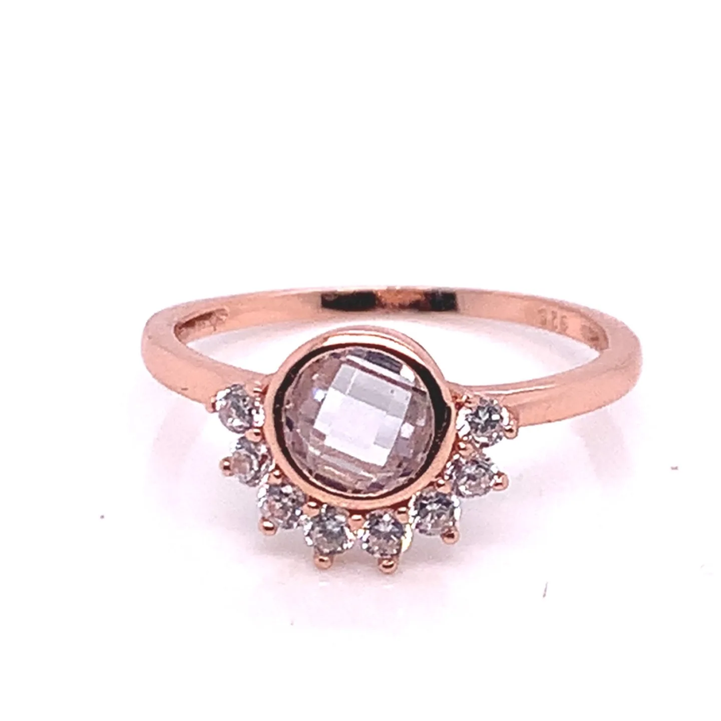 Rose Gold Ring with Clear Cubic Zirconia image indicator(2)