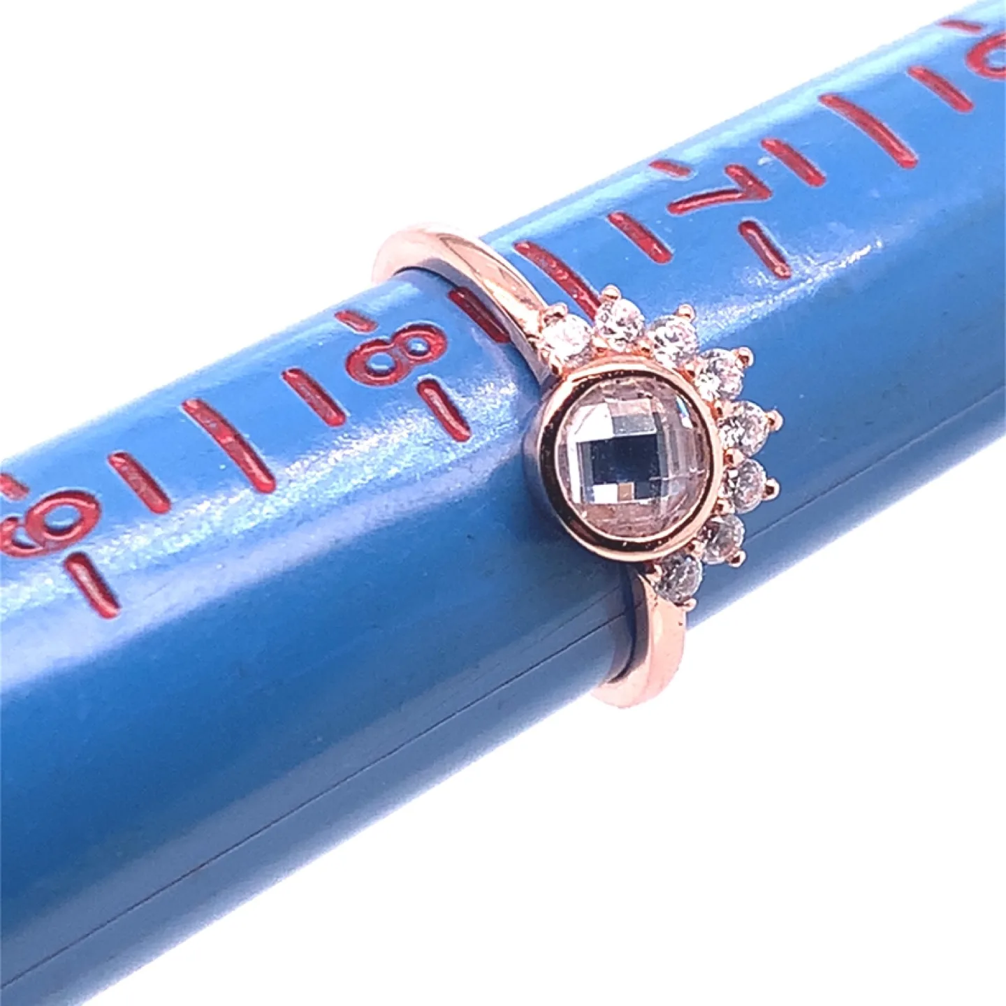 Rose Gold Ring with Clear Cubic Zirconia thumbnail