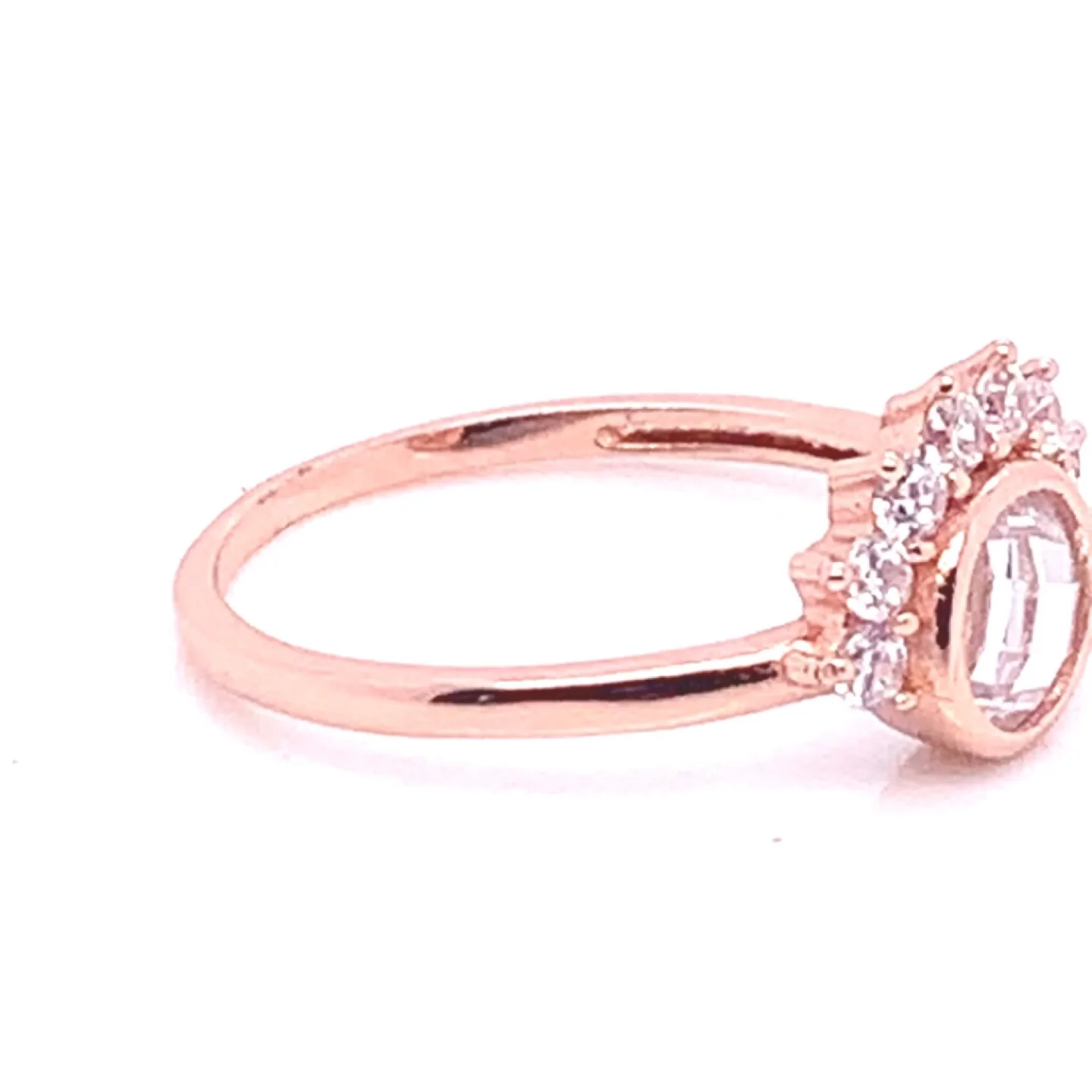 Rose Gold Ring with Clear Cubic Zirconia image indicator(8)
