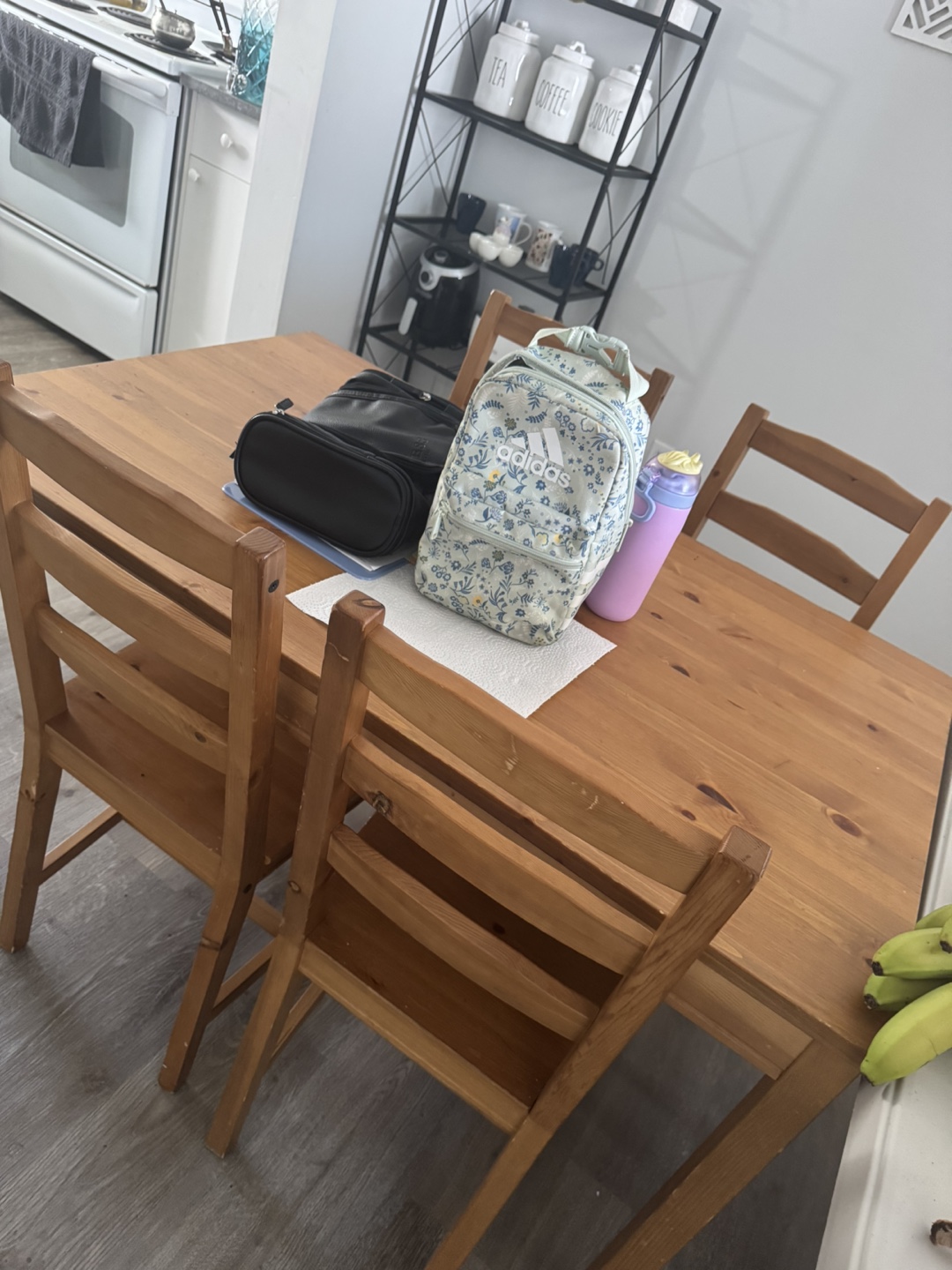 Wooden Dining Table Set with Four Chairs