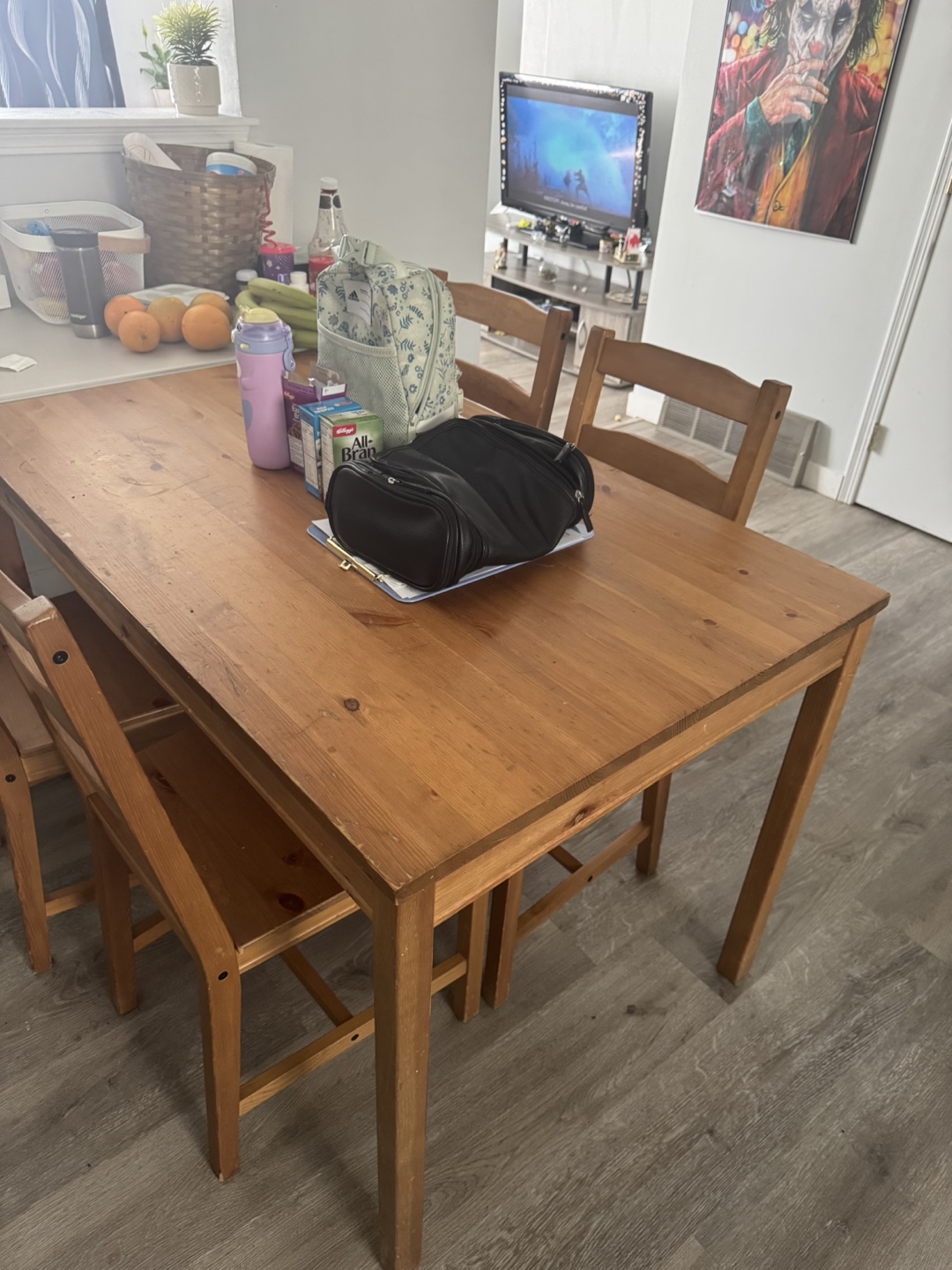 Wooden Dining Table Set with Four Chairs - photo 2