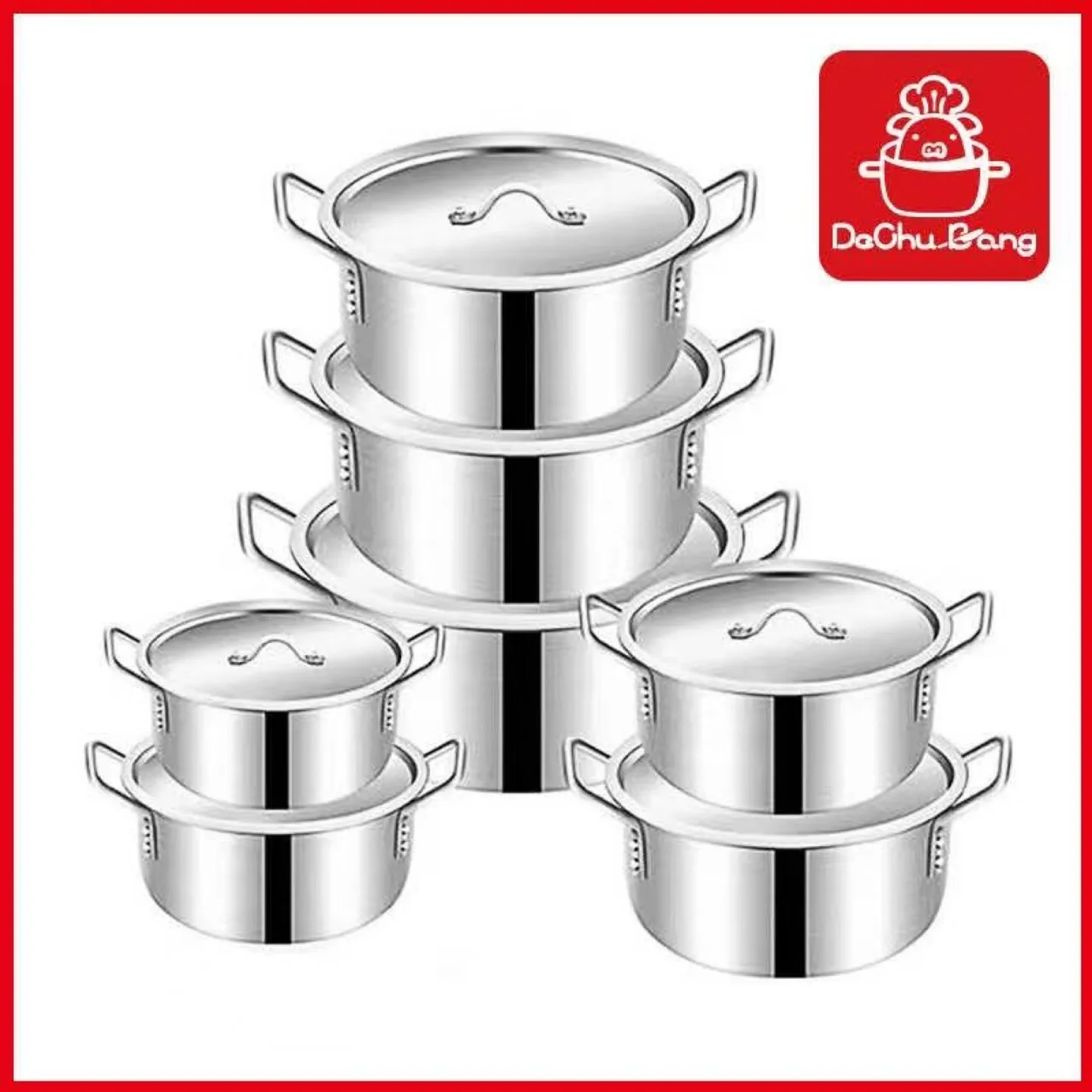 Brand New 7pcs Aluminum Cooking Pot Set thumbnail