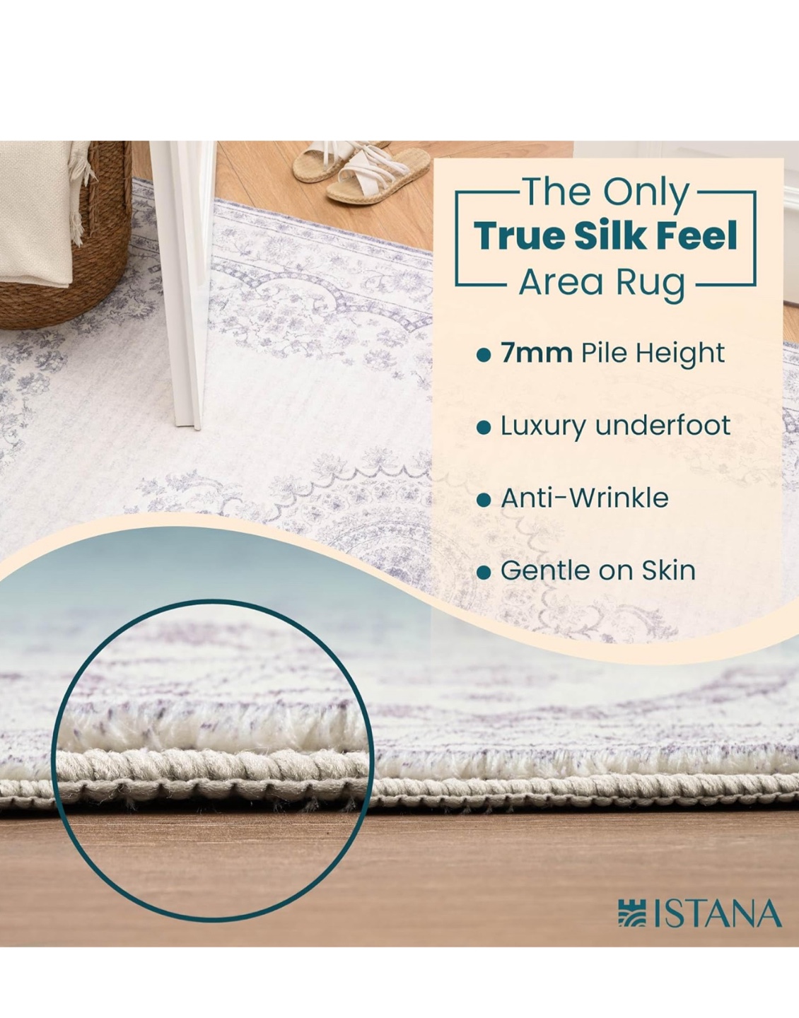 Boho Area Rug 9x12- Machine Washable, Anti-Slip, 7mm Pile - photo 5