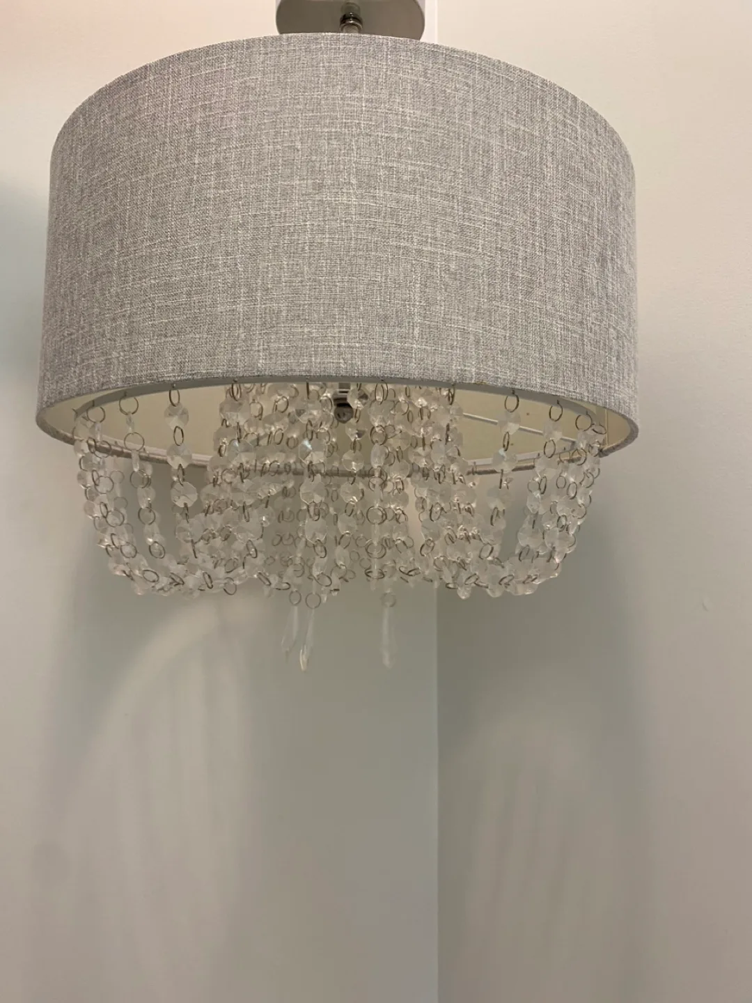 Bouclair Grey Drum Pendant Light with Crystal Accents image indicator(3)