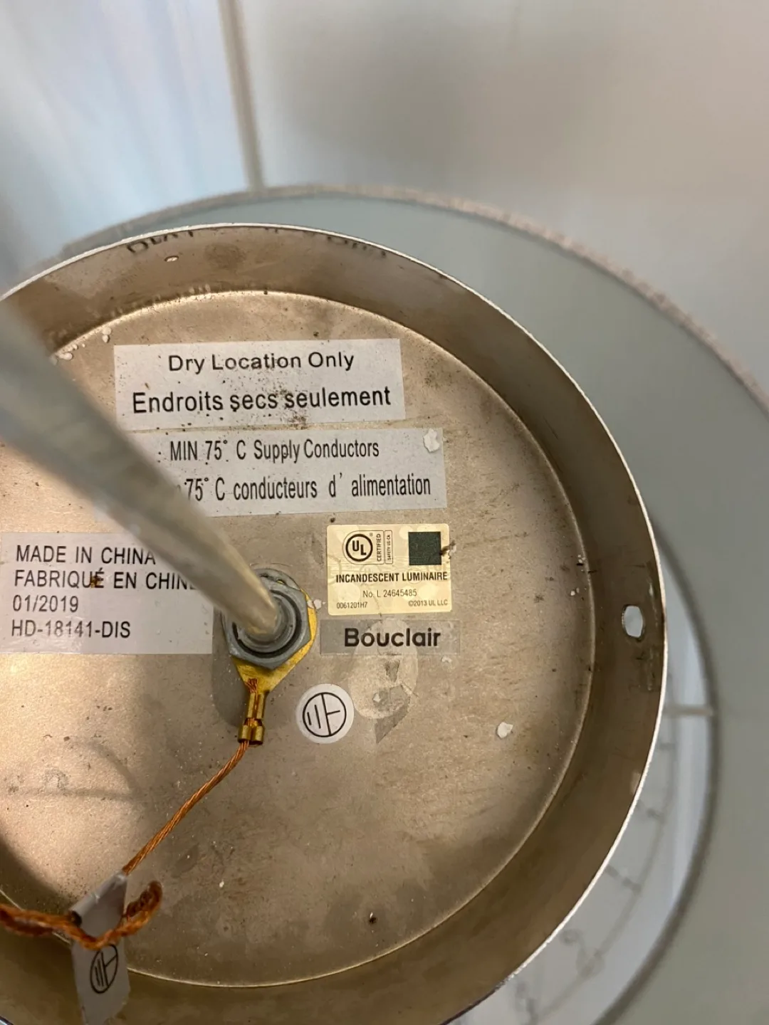 Bouclair Grey Drum Pendant Light with Crystal Accents image indicator(5)