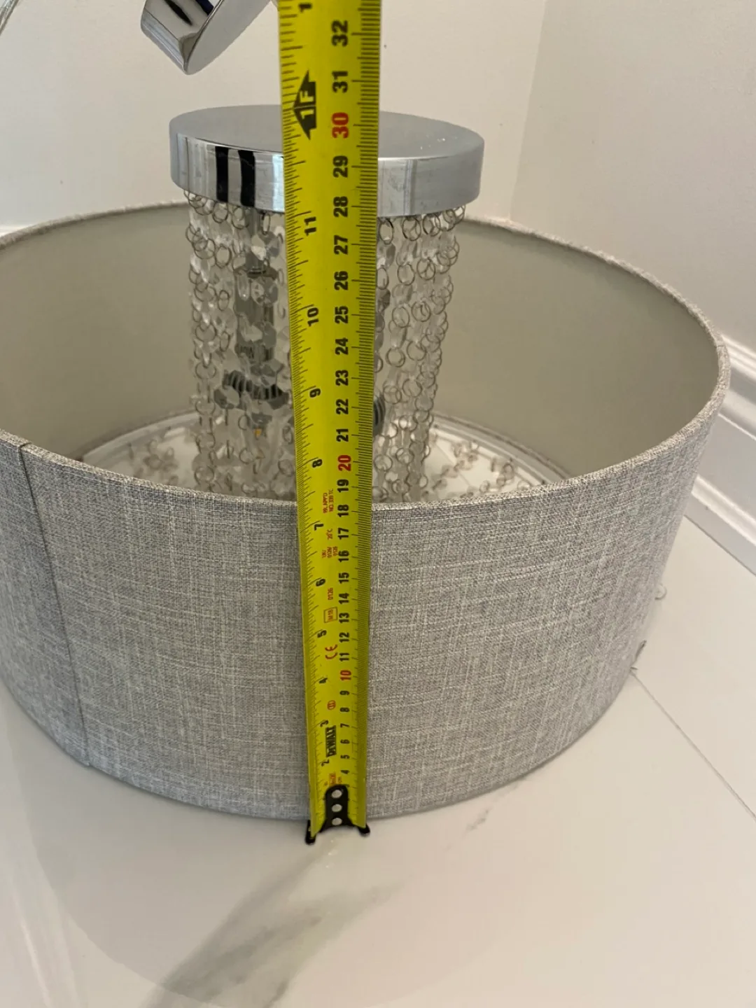 Bouclair Grey Drum Pendant Light with Crystal Accents image indicator(7)