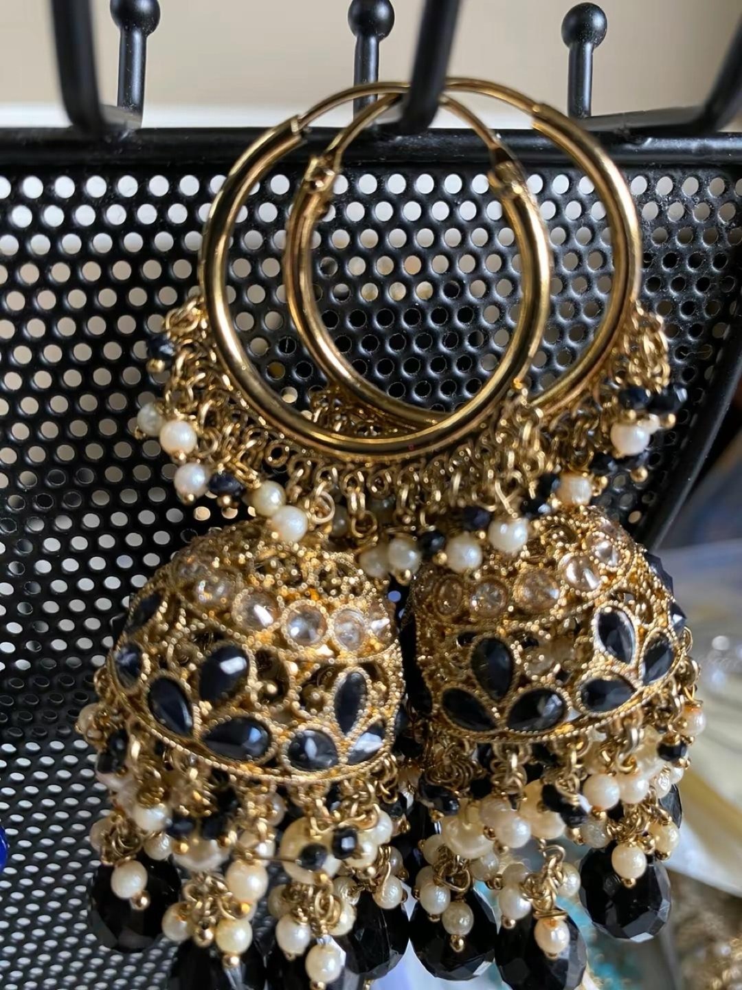 Gorgeous Jhumka Earrings - Multicoloured & Black - photo 2