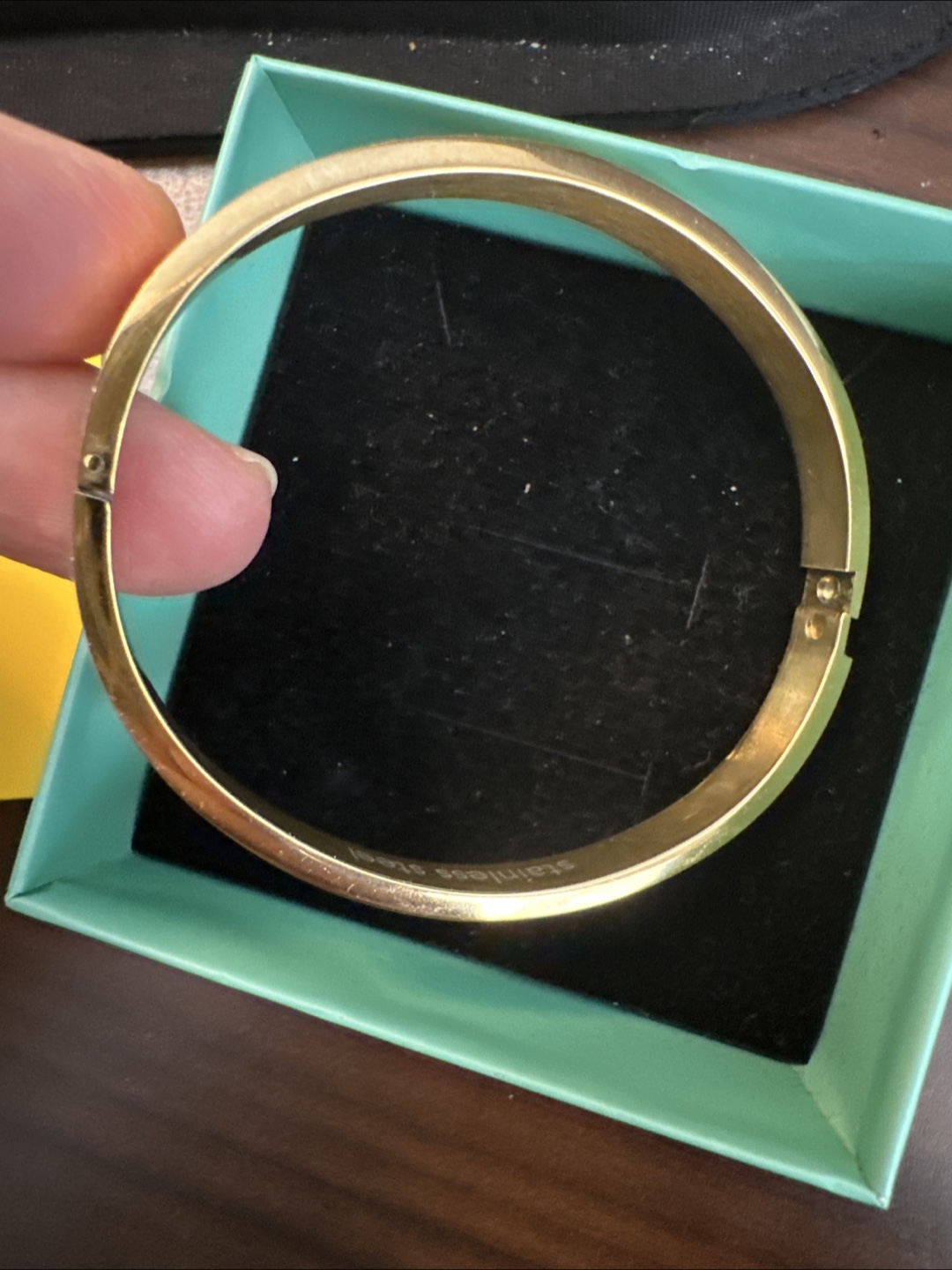 Gold-tone stainless steel bangle bracelet - photo 2