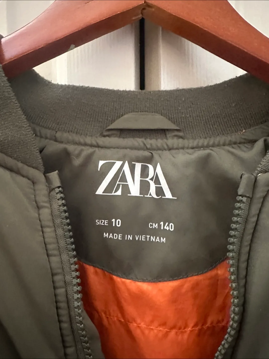 Zara Kids Olive Green Bomber Jacket - Size 10 thumbnail