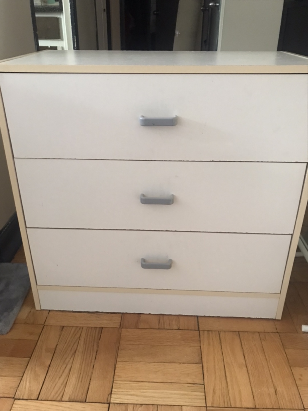 White Three-Drawer Dresser