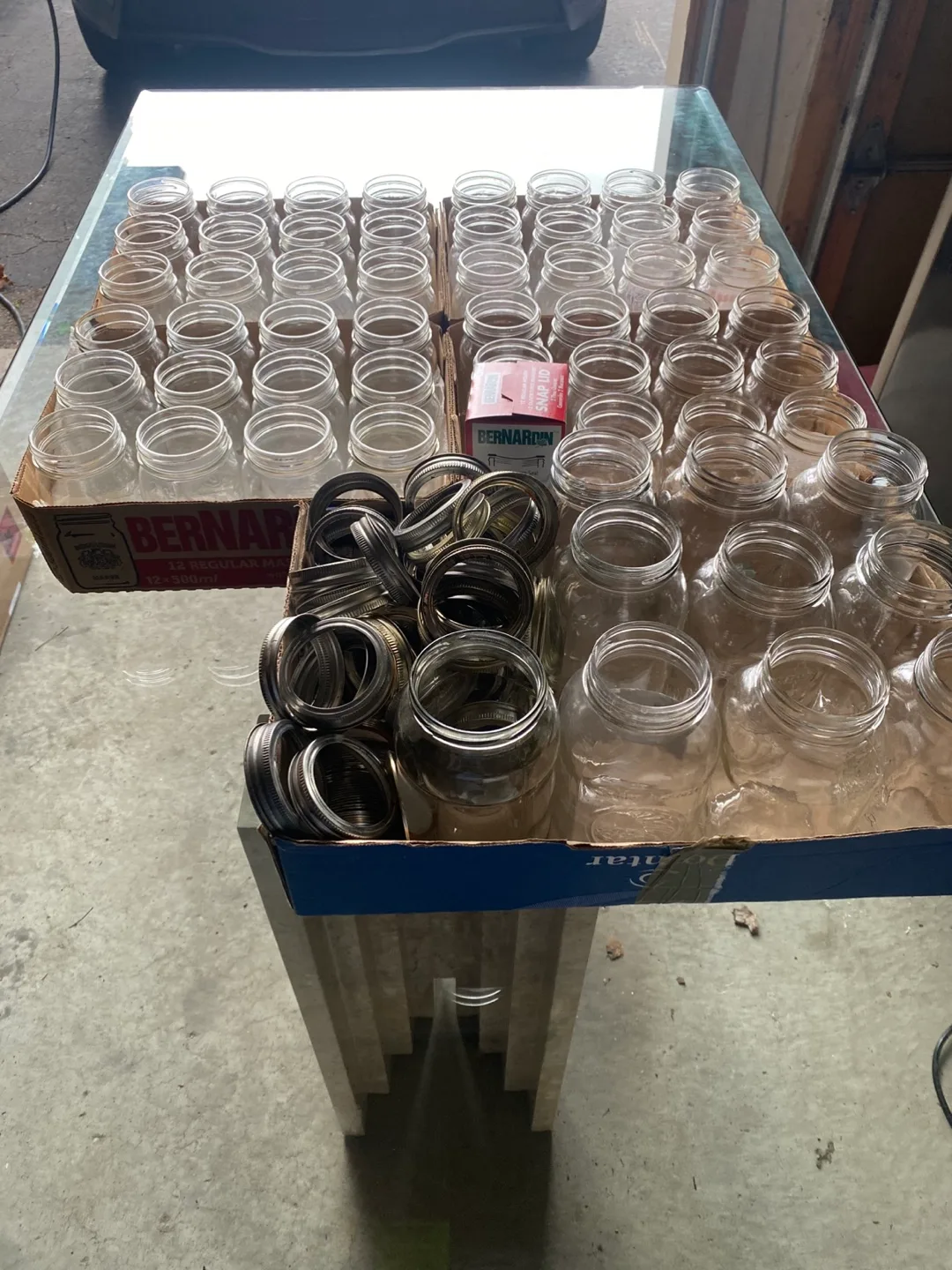 Bulk lot of Bernardin mason jars and lids image indicator(3)