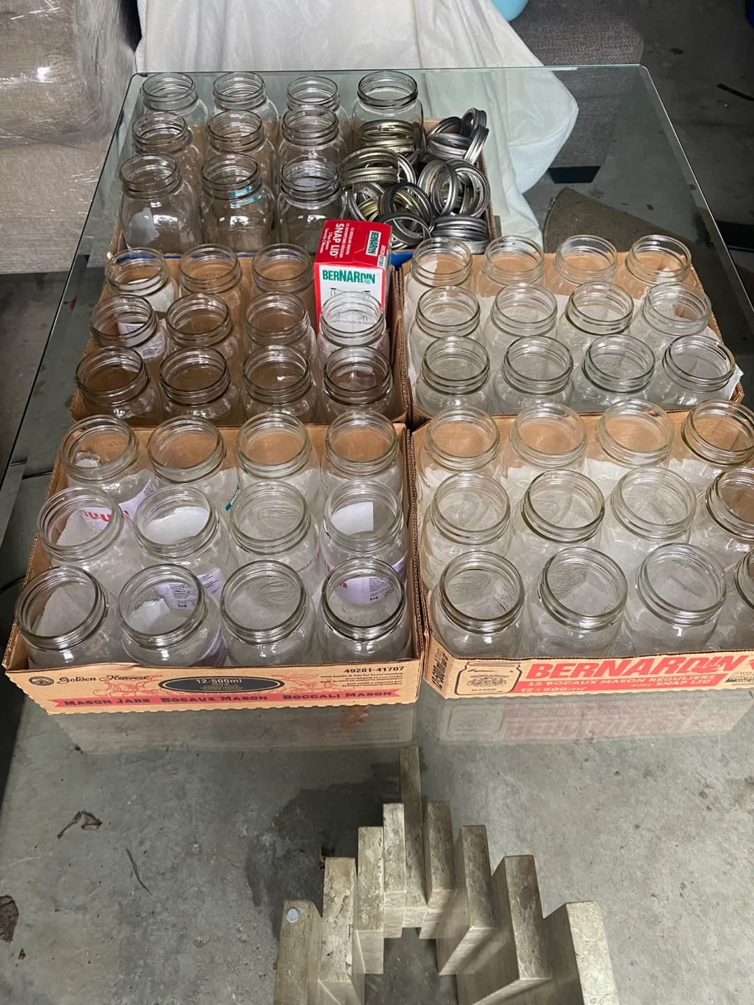 Bulk lot of Bernardin mason jars and lids image indicator(2)