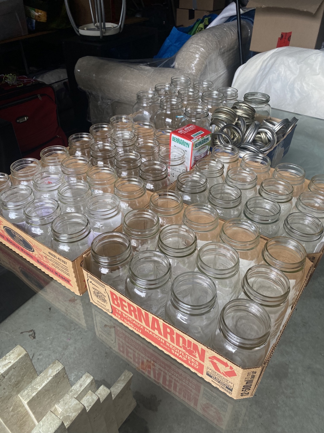 Bulk lot of Bernardin mason jars and lids