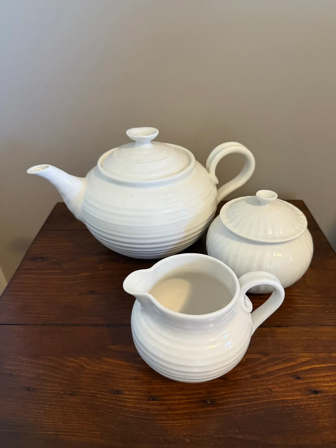 Portmeirion Sophie Conran White Tea Set thumbnail