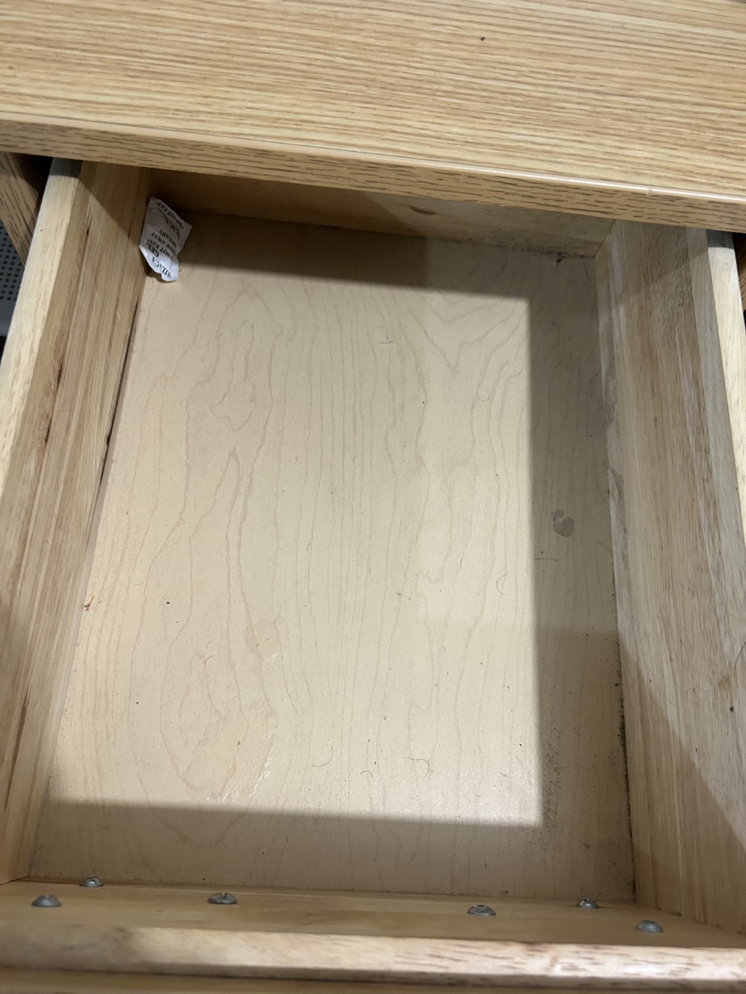 Two-Drawer Oak Wood Side Table - photo 3