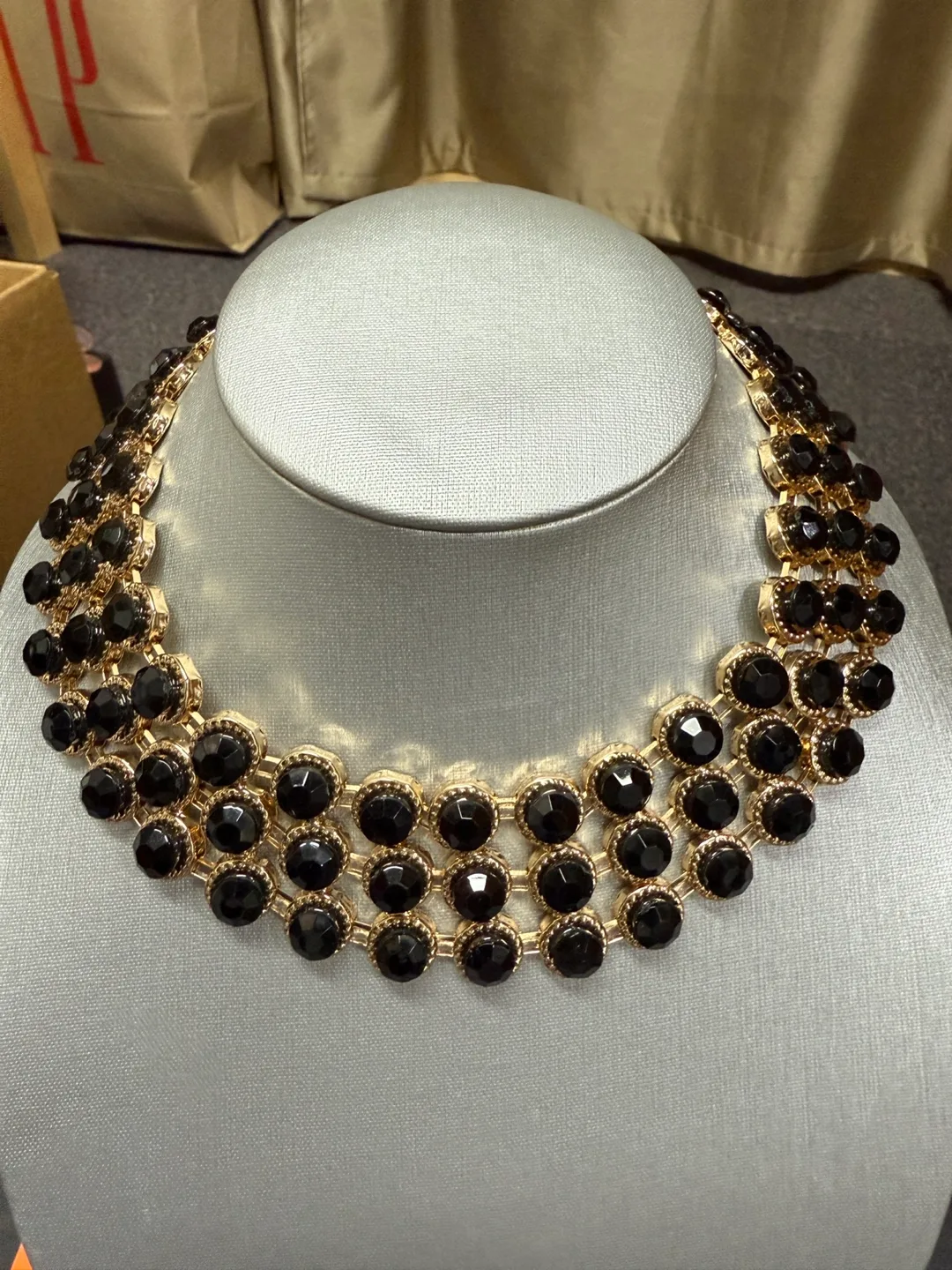Black and Gold Statement Necklace thumbnail