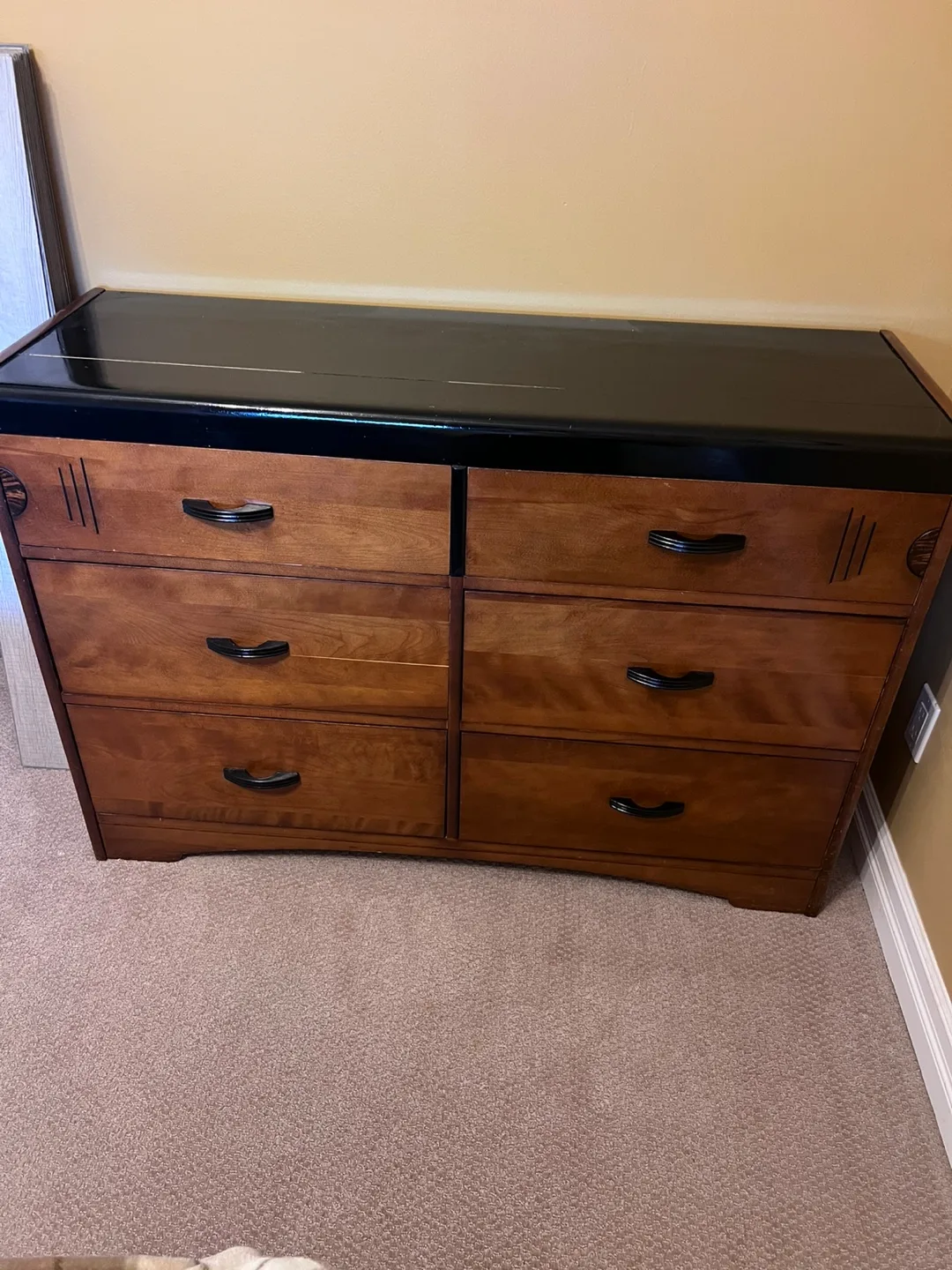 Six-Drawer Dresser with Black Top thumbnail