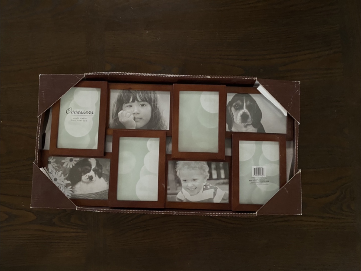 Multi-photo Frame Collage - Brown Wood