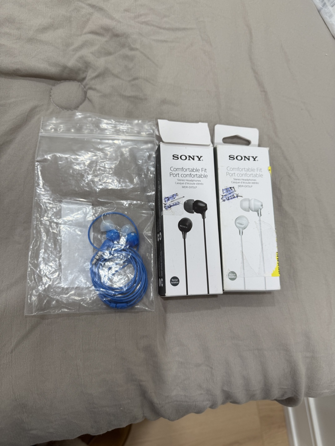 Sony MDR-EX15LP Stereo Headphones - Blue & White