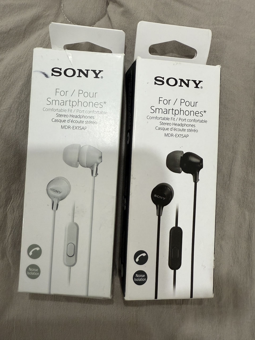 Sony MDR-EX15AP Stereo Headphones - White and Black - photo 2
