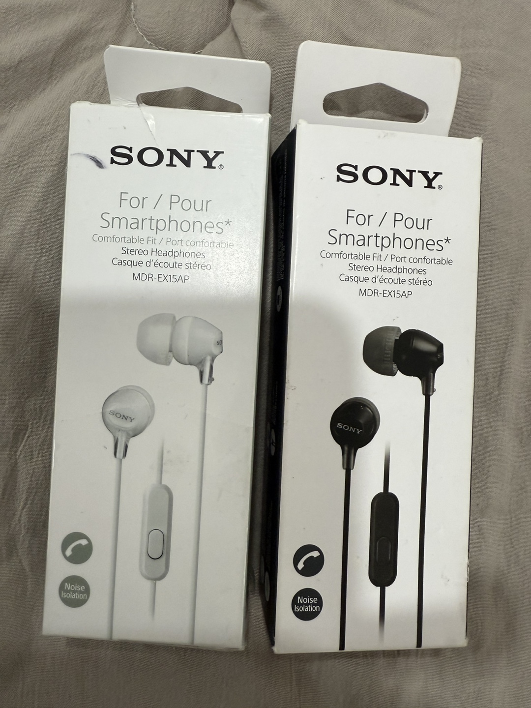 Sony MDR-EX15AP Stereo Headphones - White and Black